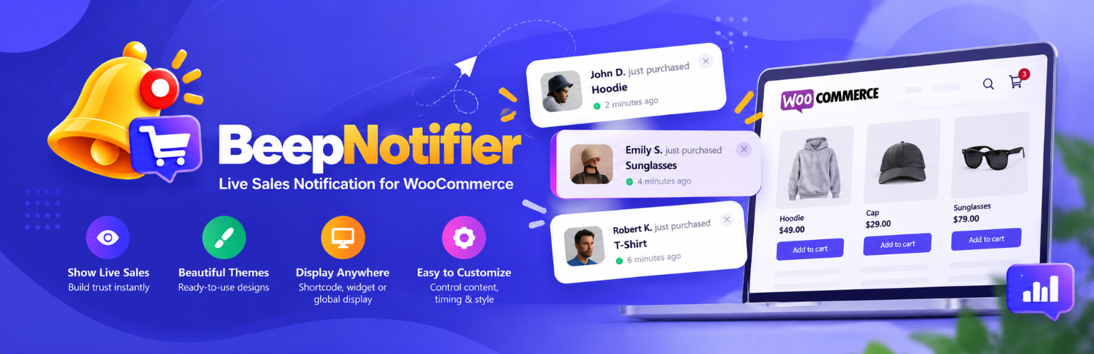 Beep Notifier – Live Sales Notification for WooCommerce preview