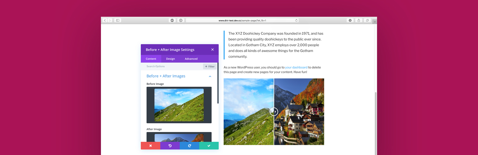 Before + After Images for Divi