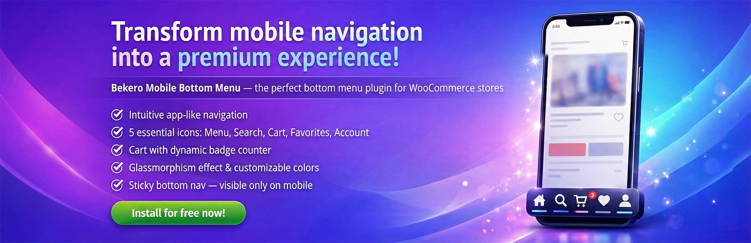 Bekero Mobile Bottom Menu