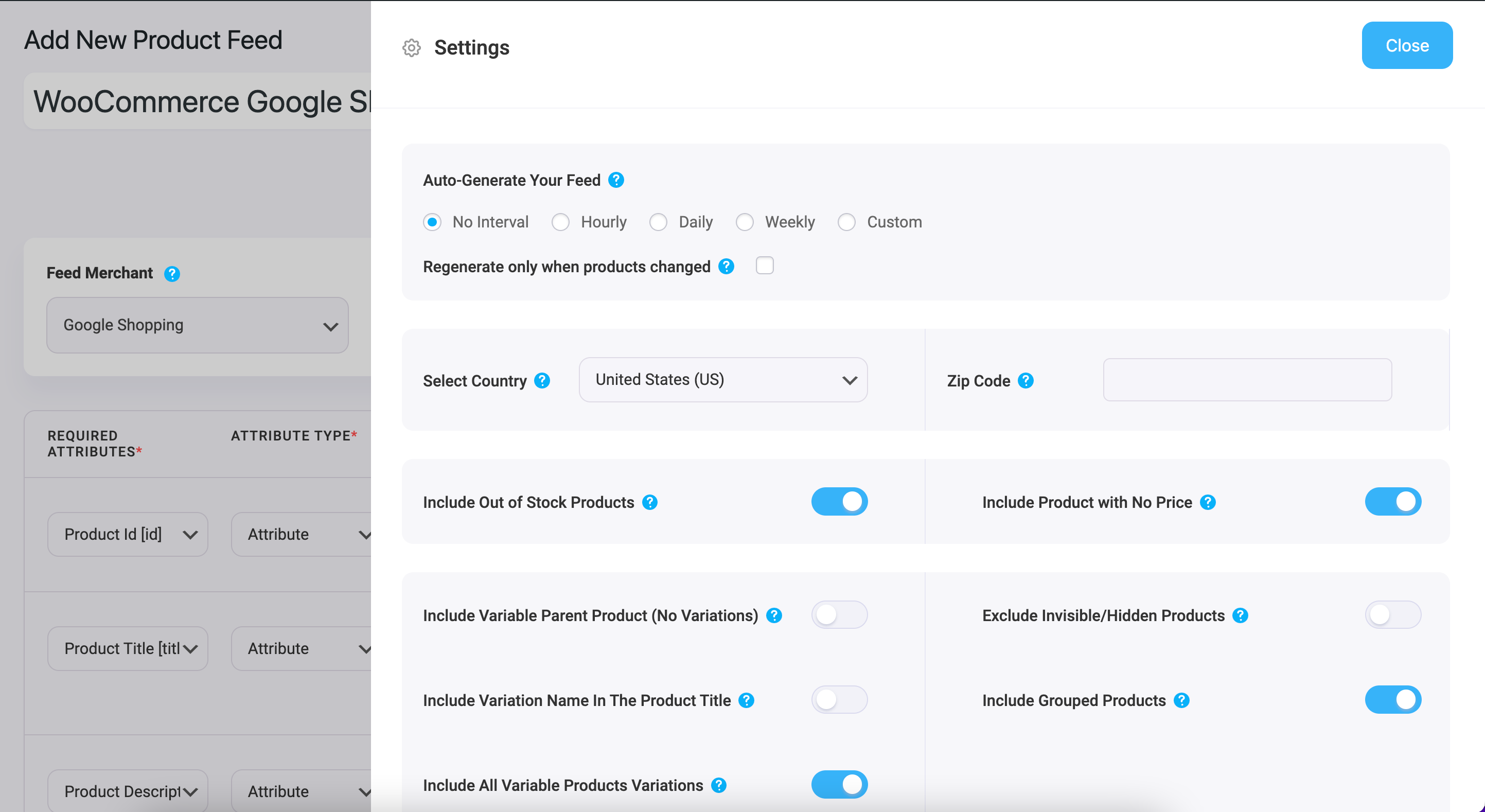 Configure your feed settings