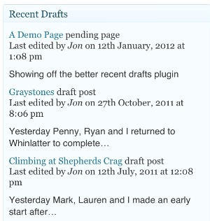 The better recent drafts widget