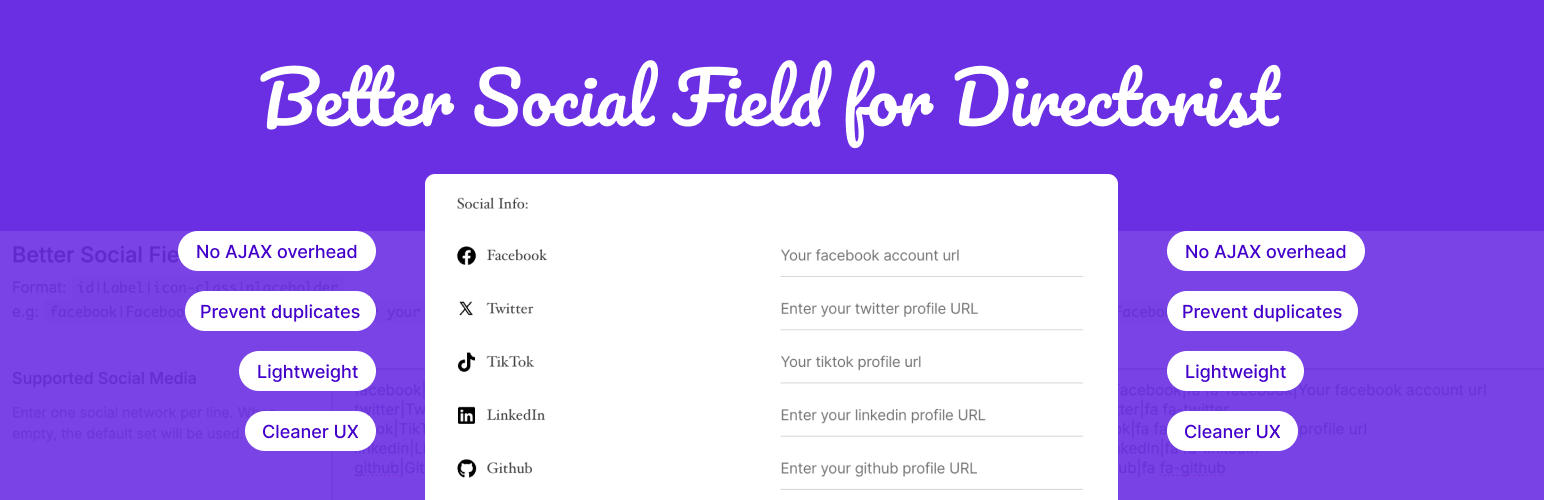 Better Social Field for Directorist