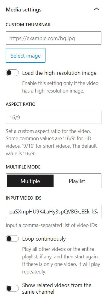 <p>Block settings</p>