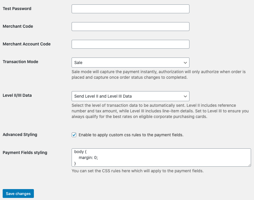 Additional configuration settings for Beyond Pay plugin