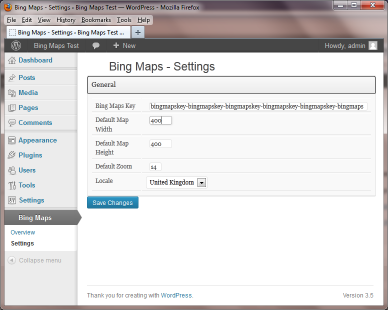 Settings Page