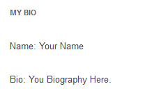 Bio Widget