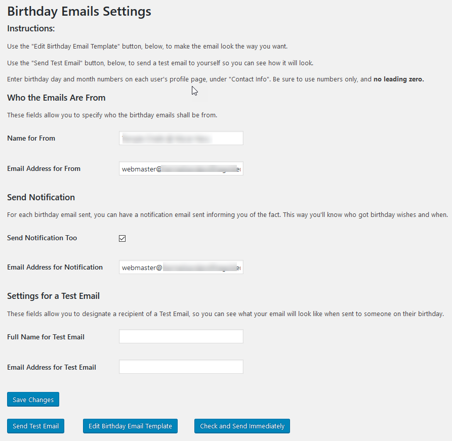 birthday emails wordpress org