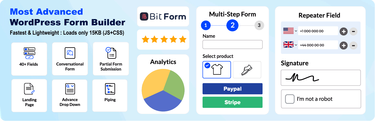 Contact Form Builder by Bit Form: Create Contact Form, Multi Step Form,  Conversational Form — Плагин для WordPress