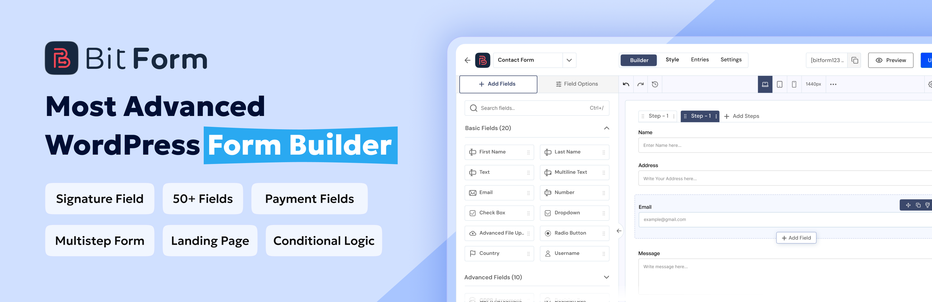 Bit Form – Contact Form, Payment Forms, Multi Step Forms, Calculator & Custom Form Builder