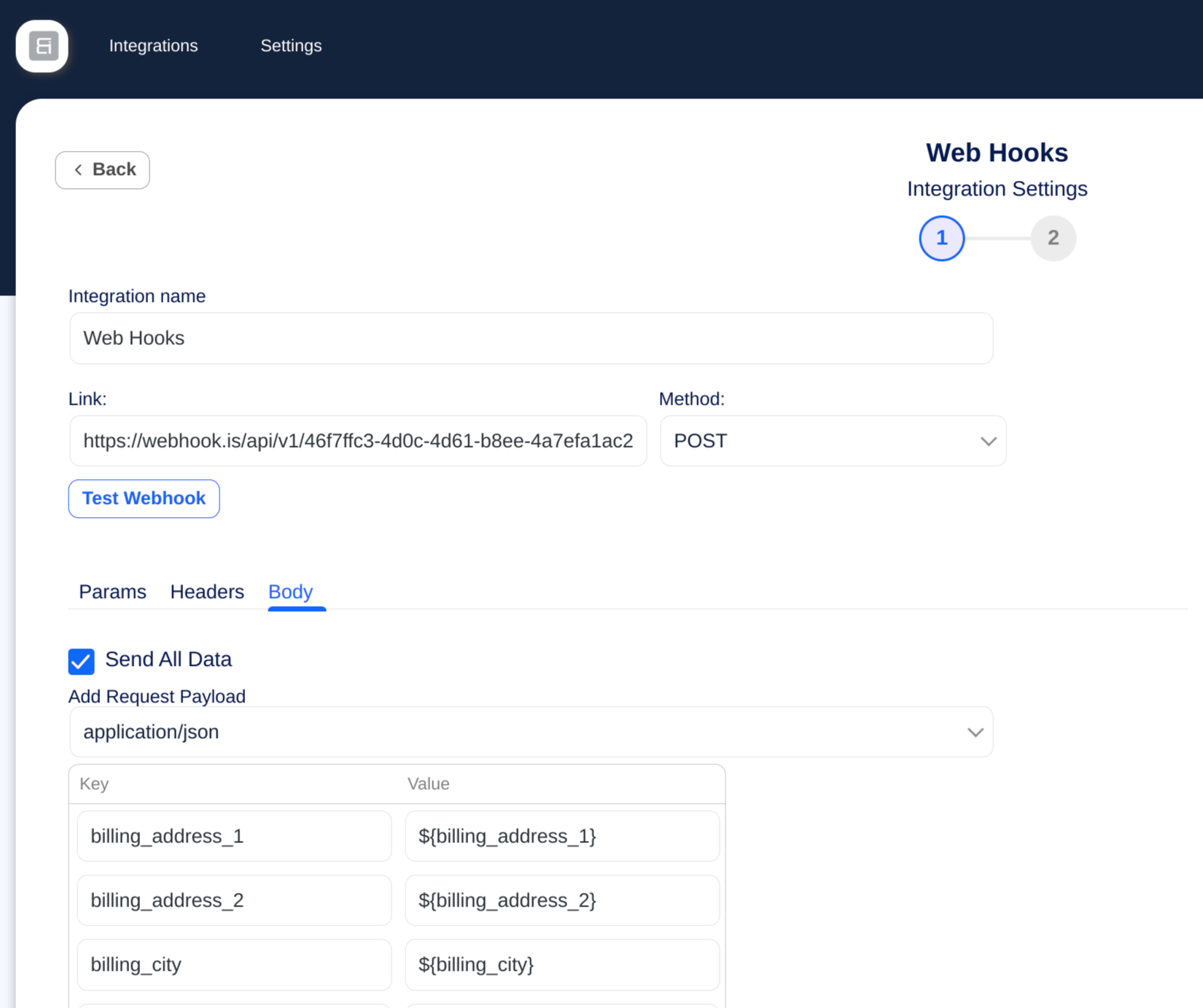 After Select Action(Webhooks)