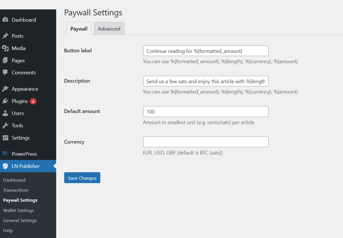Paywall Settings