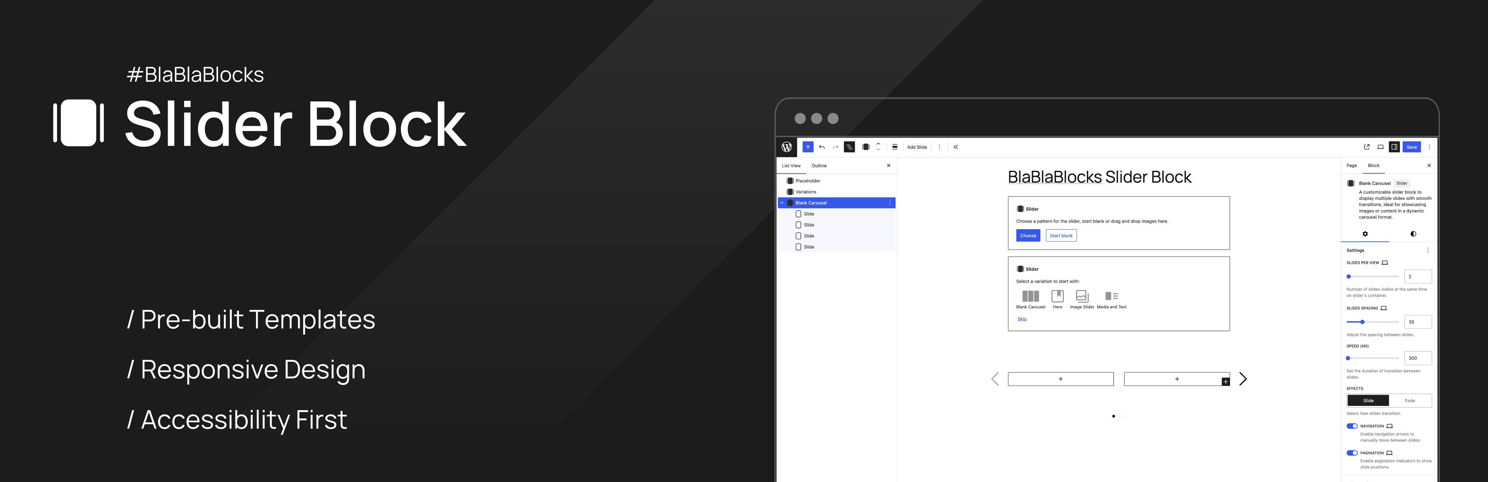 Slider and Carousel Block – Responsive, Accessible