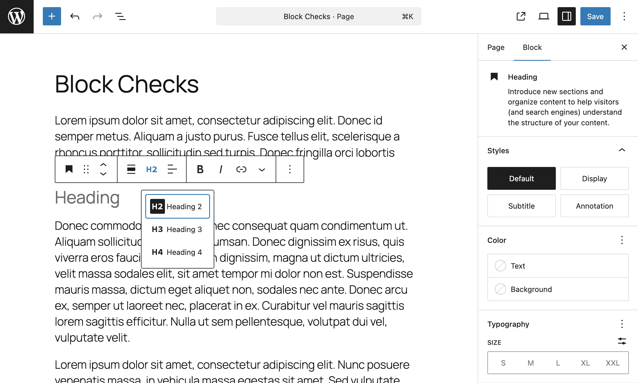 Heading Level Management - Customized heading level restrictions maintaining proper content hierarchy in the editor