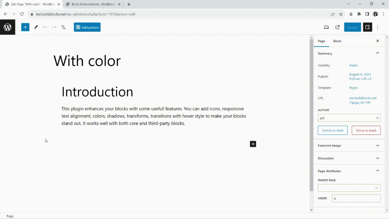 <p>Add color with hover style to a group</p>