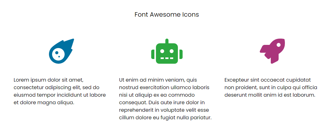Front-end icon blocks