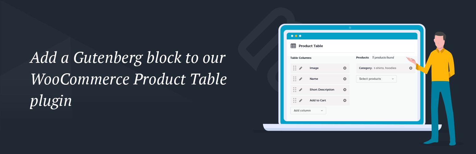 Gutenberg Block for WooCommerce Product Table
