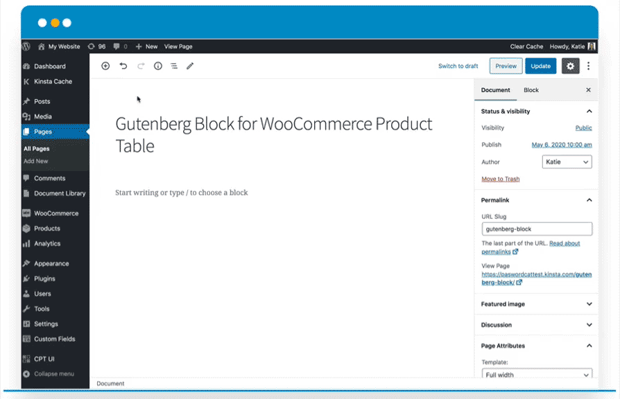 Adds a Gutenberg block for WooCommerce Product Table, allowing you to insert product tables anywhere!