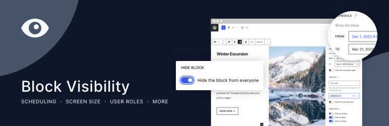 Bannière de Block Visibility — Contrôle conditionnel de la visibilité pour l’éditeur de blocs