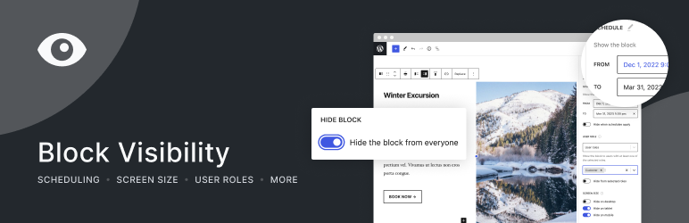 Bannière de Block Visibility — Contrôle conditionnel de la visibilité pour l’éditeur de blocs