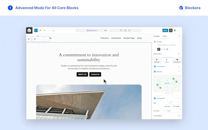Advanced Mode for All Core Blocks