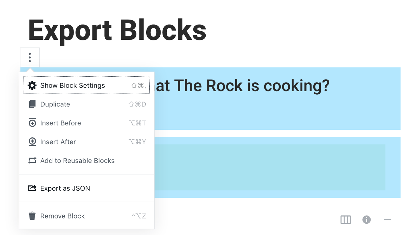 Blocks Export Import