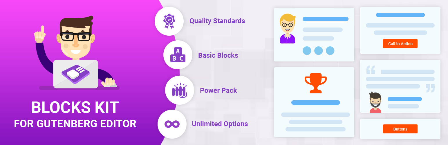 WordPress 外掛 Blocks Kit – Gutenberg Blocks for Freelancers 的封面圖片。
