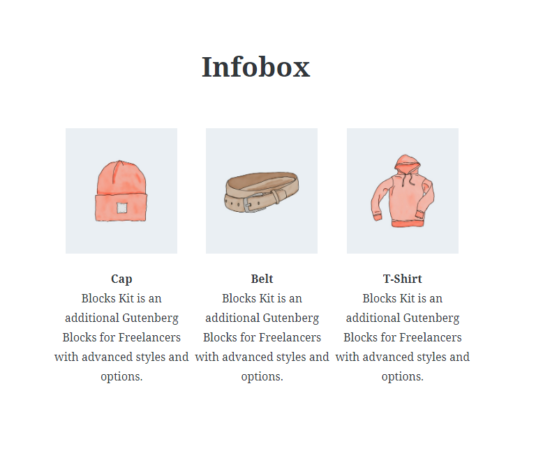 Info Box: Showcase your products, services or features of the products