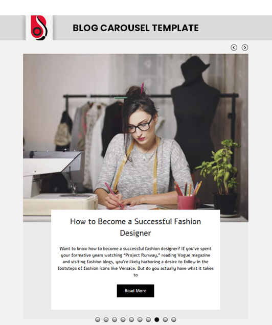 Blog Designer with 'Blog Carousel' Blog Template Layout