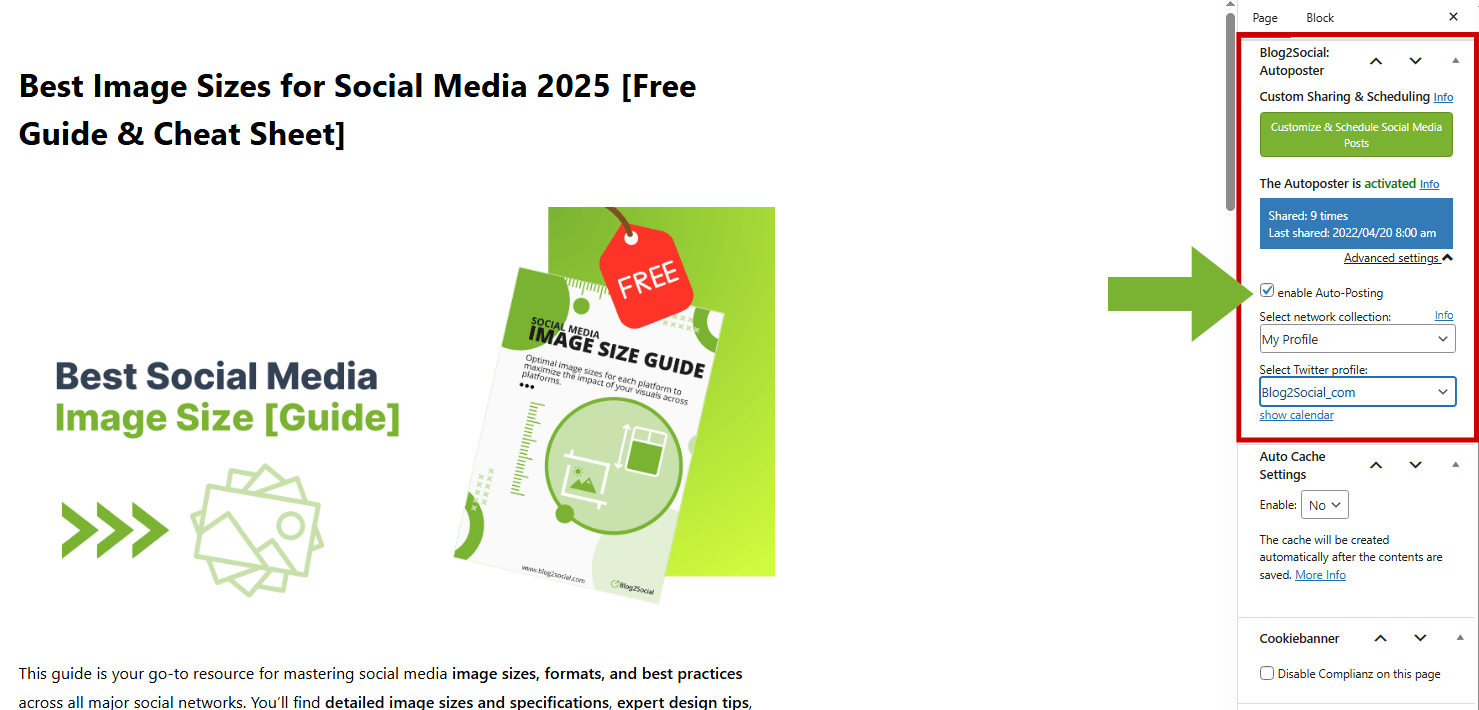 Automatically share your new and updated blog posts on social media.
