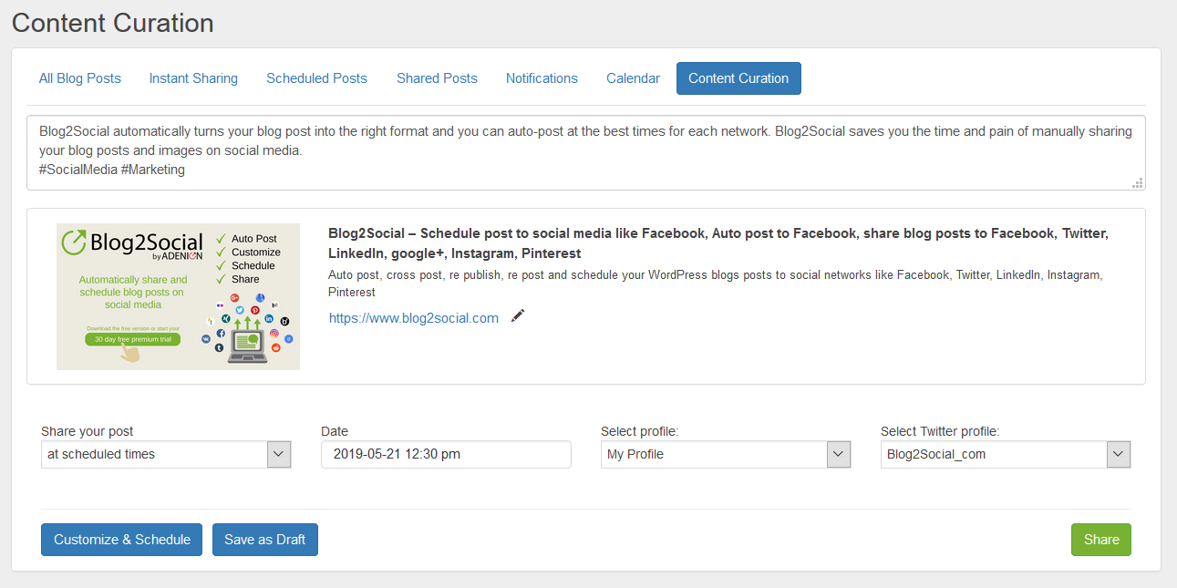 Blog2social Social Media Auto Post Scheduler Wordpress Plugin Wordpress Org Deutsch