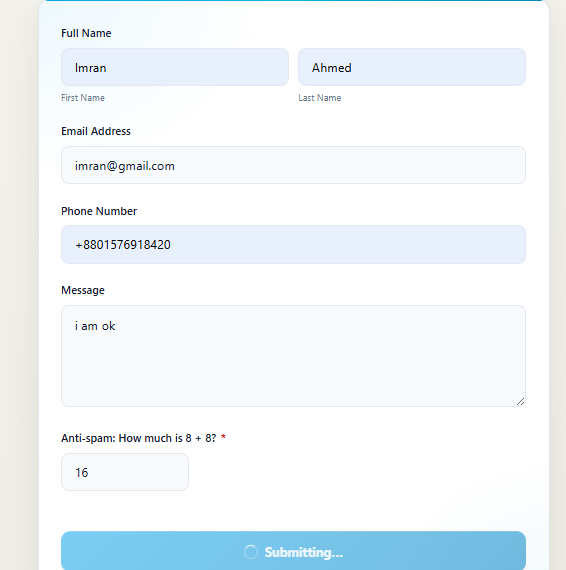 Per-form settings for the submit button, success action, notifications, Reply-To, and multi-step progress.