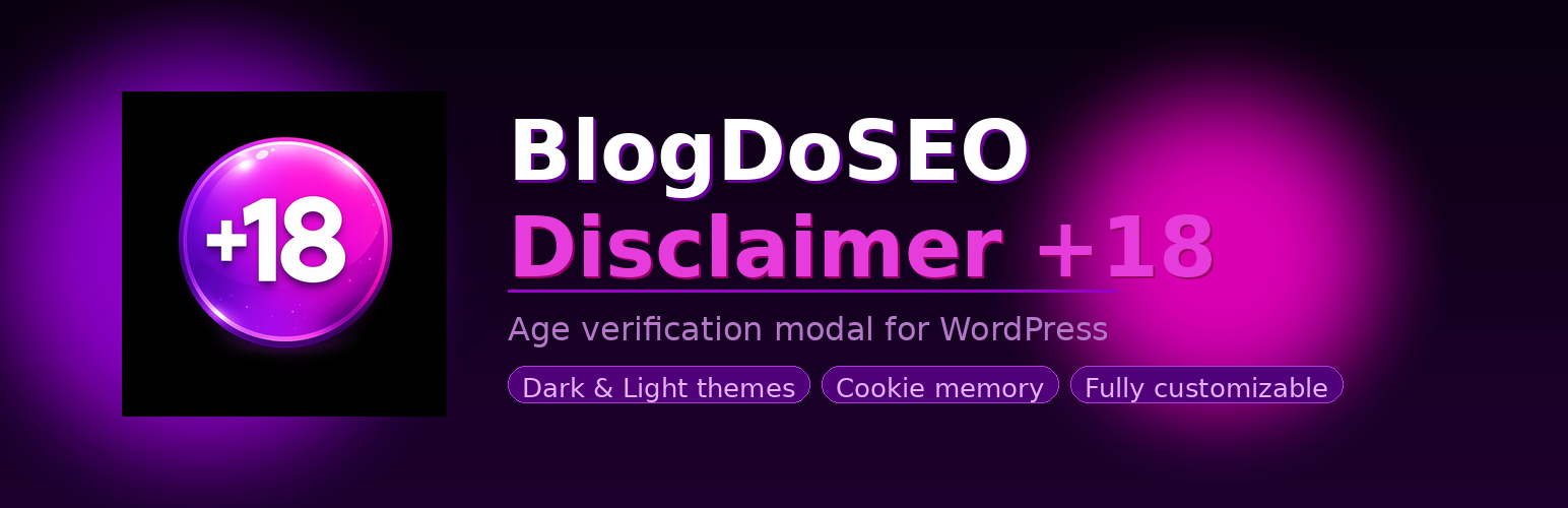 WordPress 外掛 BlogDoSEO Disclaimer +18 的封面圖片