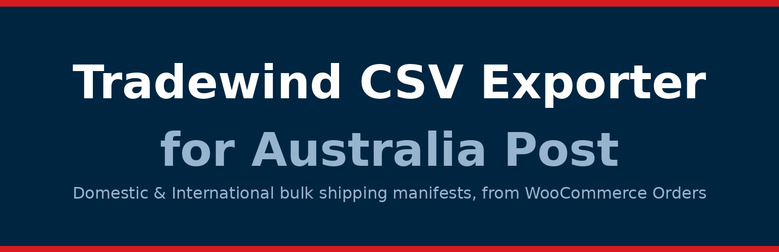 WordPress 外掛 Tradewind CSV Exporter for Australia Post 的封面圖片