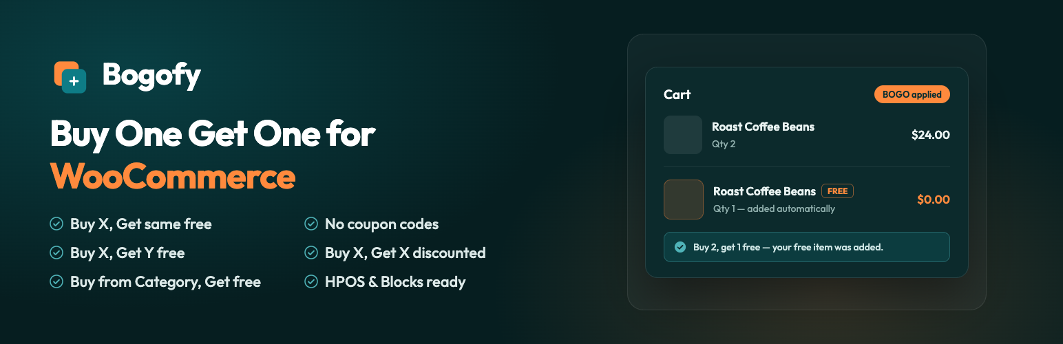 Bogofy – Buy One Get One for WooCommerce