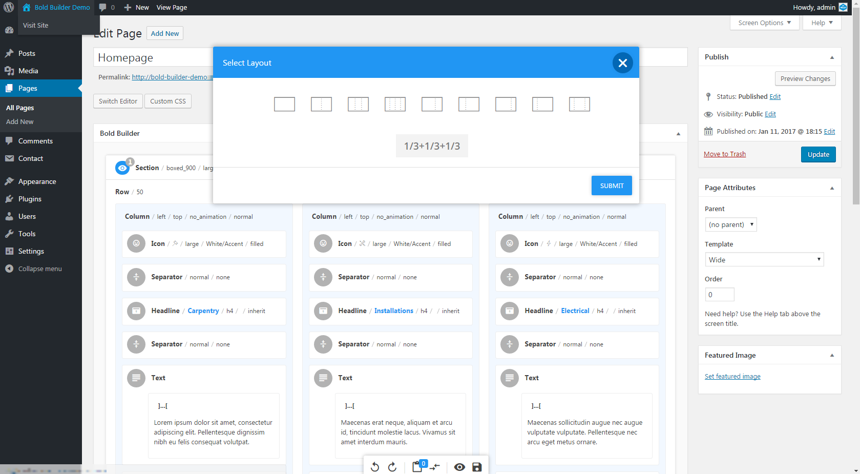 Bold Page Builder - Column layouts