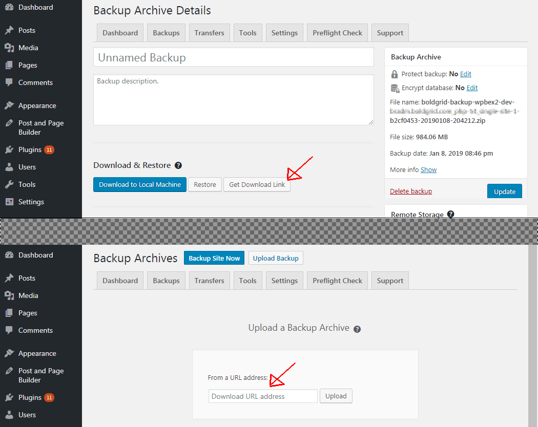 Migrating websites from one host to another only takes a few steps. On the source server, generate a protected link for which a backup can be downloaded. Then, on the destination server, upload a backup using that protected link. All that's left is clicking restore!