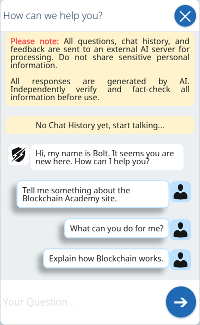 Floating chatbot interface on the frontend