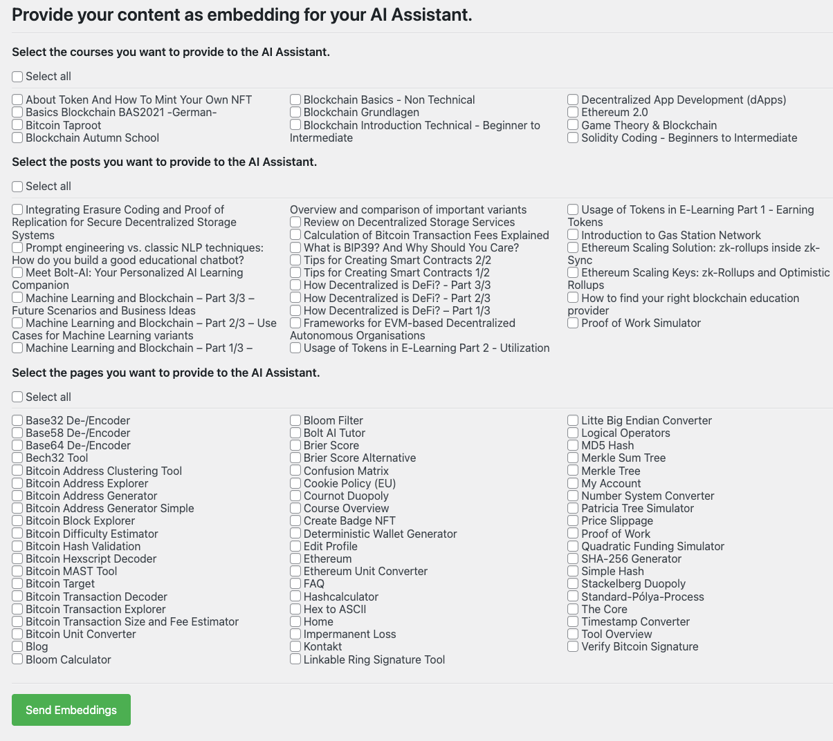 Content embedding management