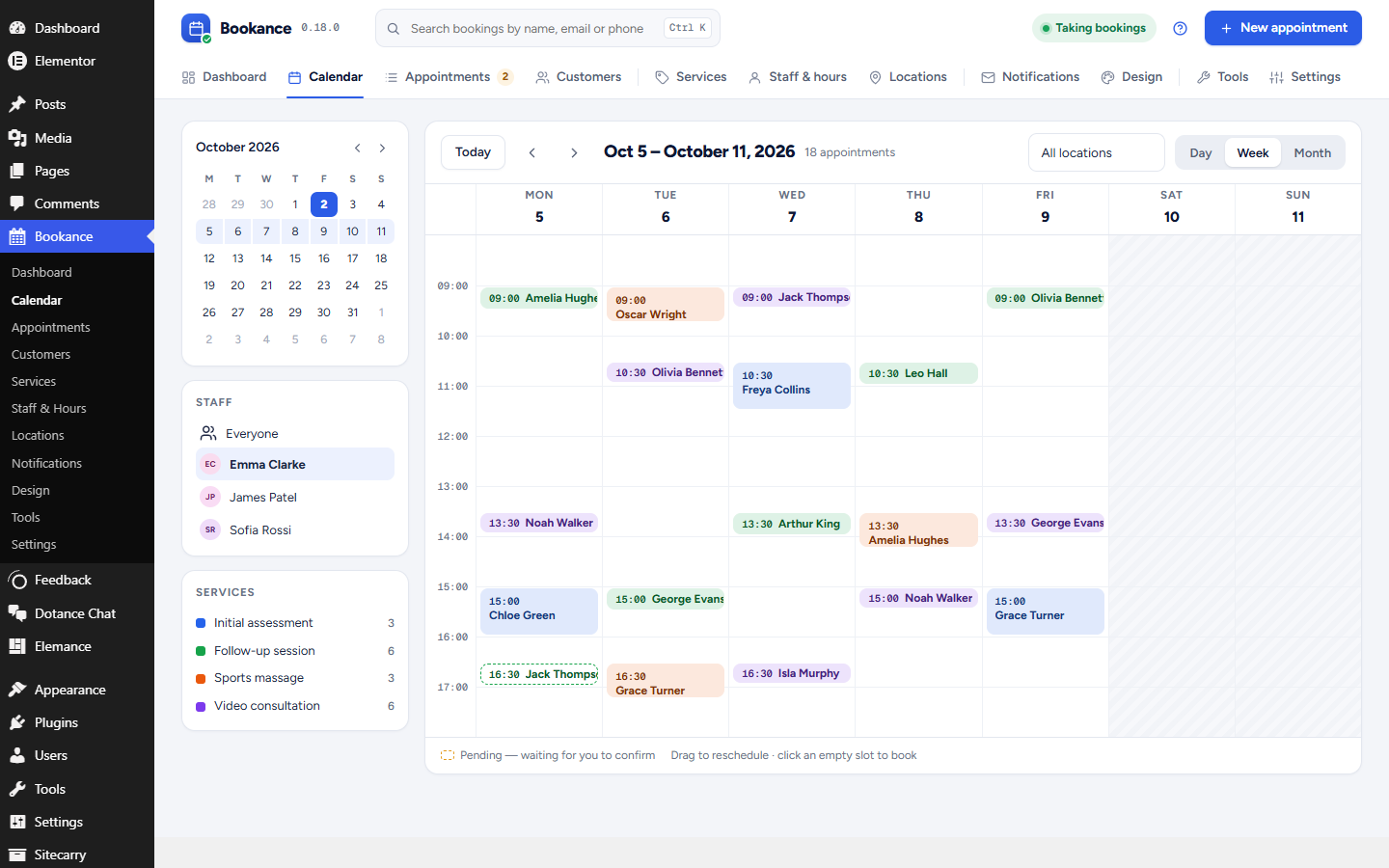 Bookance Appointment Booking – Booking Calendar, Staff Scheduling &amp; Email Reminders