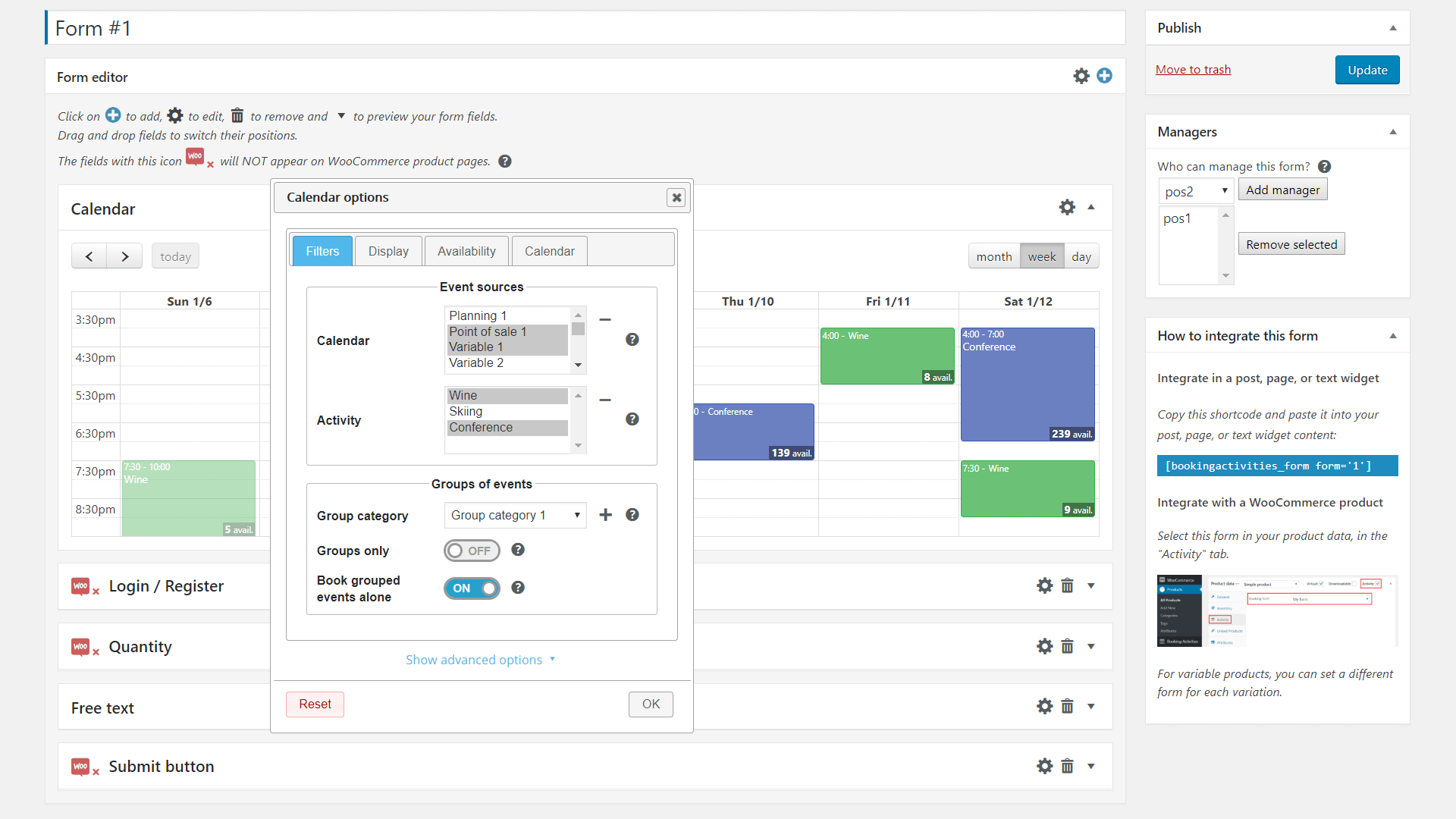 Create and customize your booking form. You can combine events and settings of multiple schedules. You can make each form unique.