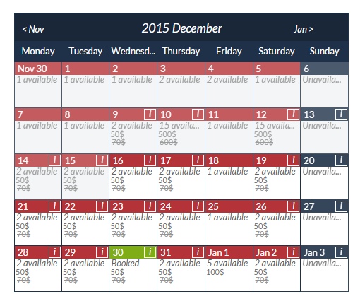 Availability Booking Calendar, Calendar Booking System