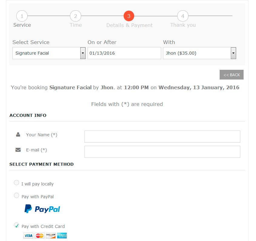 BOOKING STEP 3