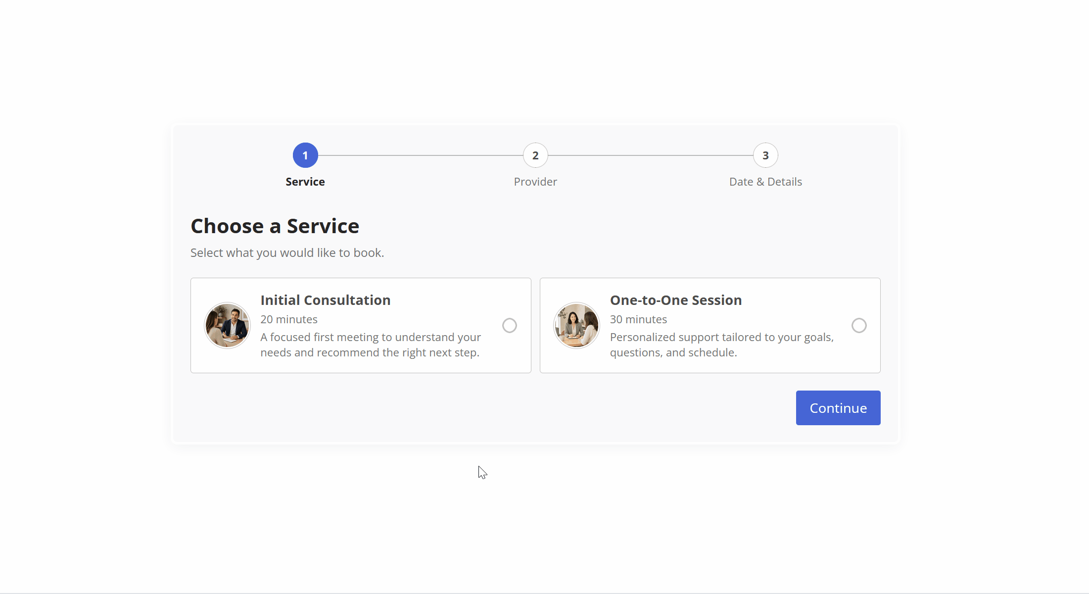 <strong>Book an Appointment</strong>: See how customers can quickly book an appointment for a specific service.