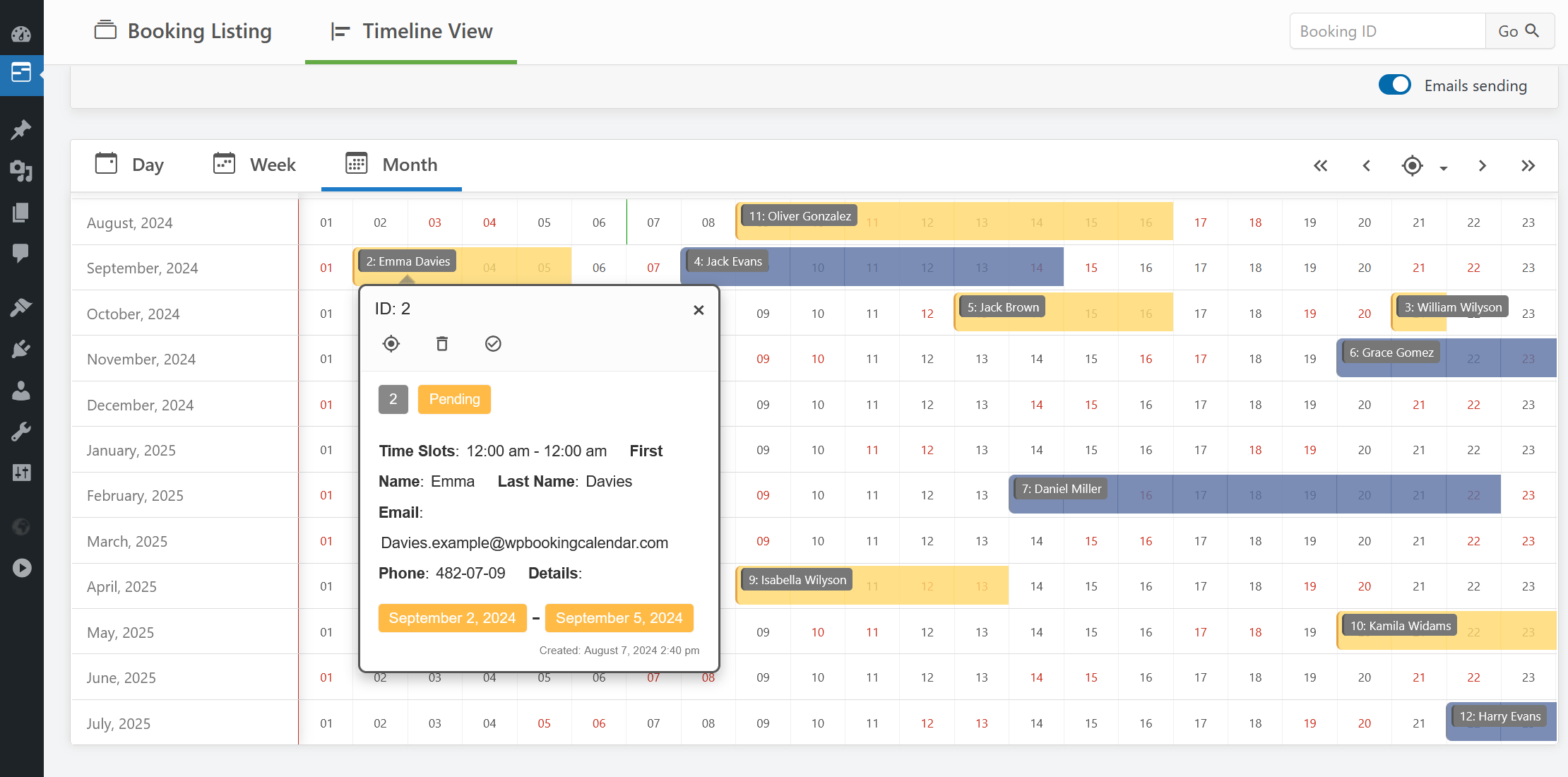 <strong>Calendar Overview</strong>: Get a clear overview of all your bookings.