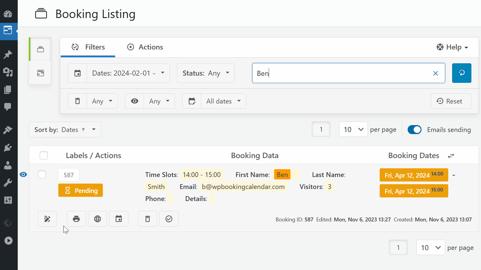 <strong>Edit Bookings</strong>: Admin can easily modify booking details of existing bookings from Booking admin panel.