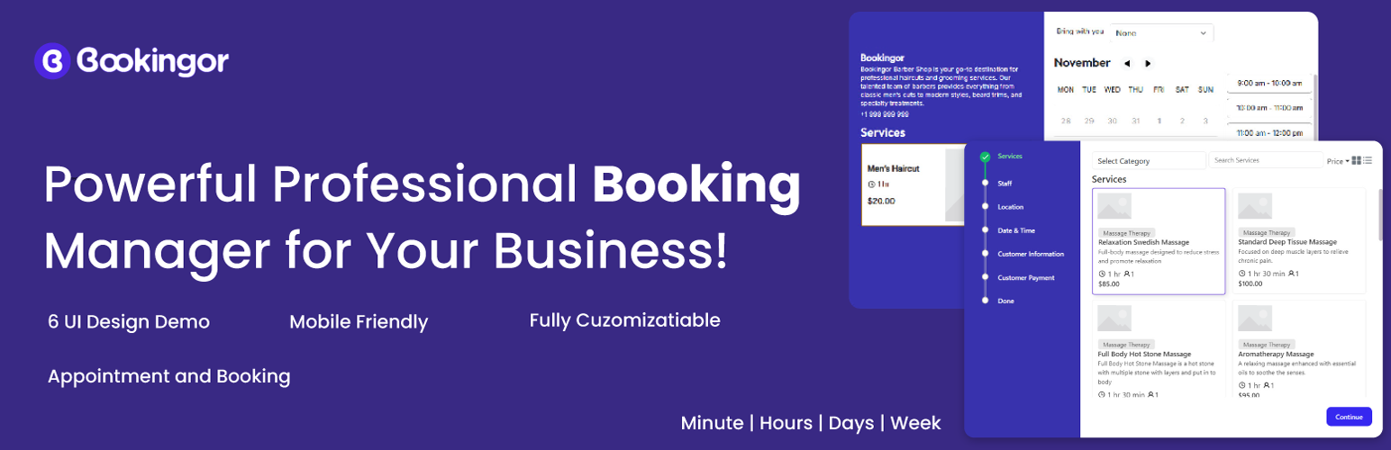 Bookingor – Booking System for Appointment Calendar, Meeting Scheduler & WooCommerce Bookings