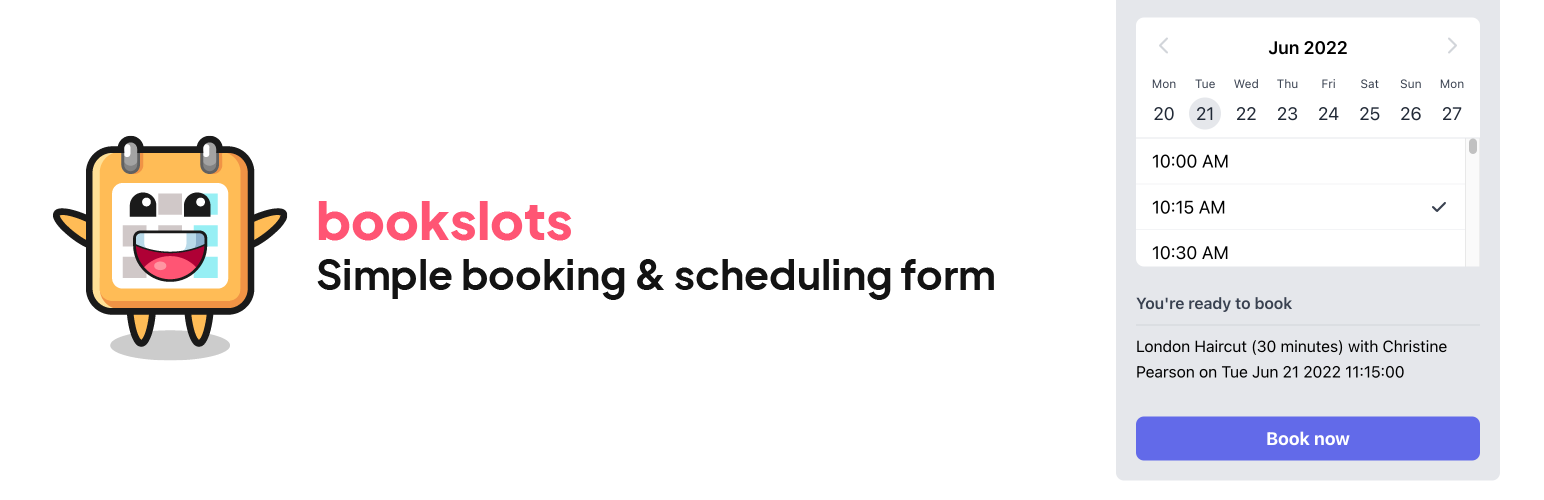 Bookslots – Simple Booking & Appointment Scheduler