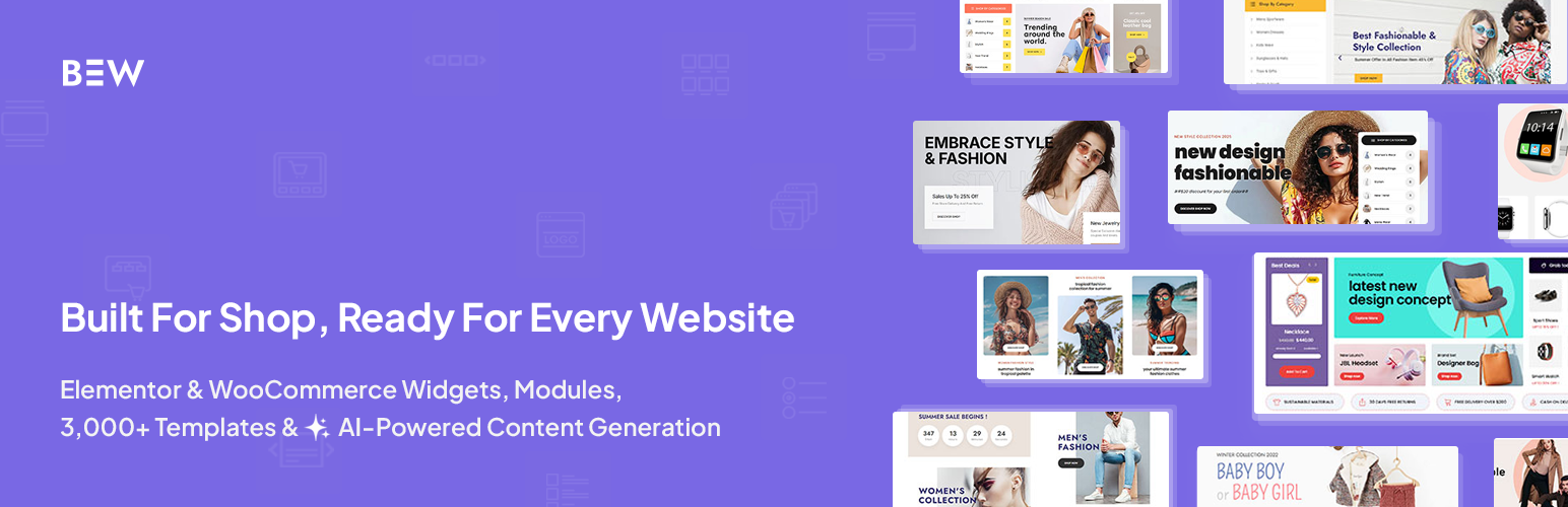 WordPress 外掛 BEW – Elementor Addons, Templates & AI Builder 的封面圖片