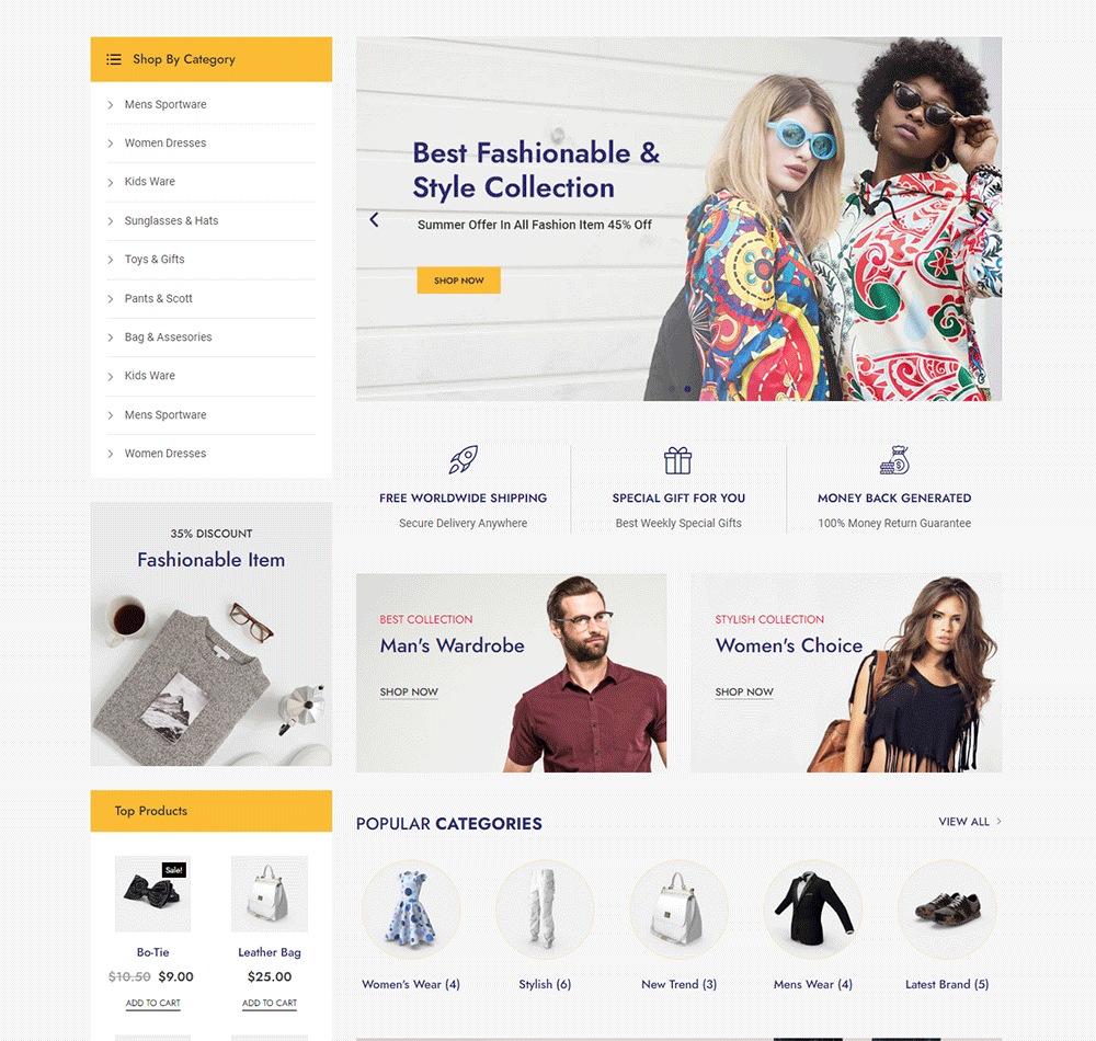 WooCommerce Elementor Homepage Template #3