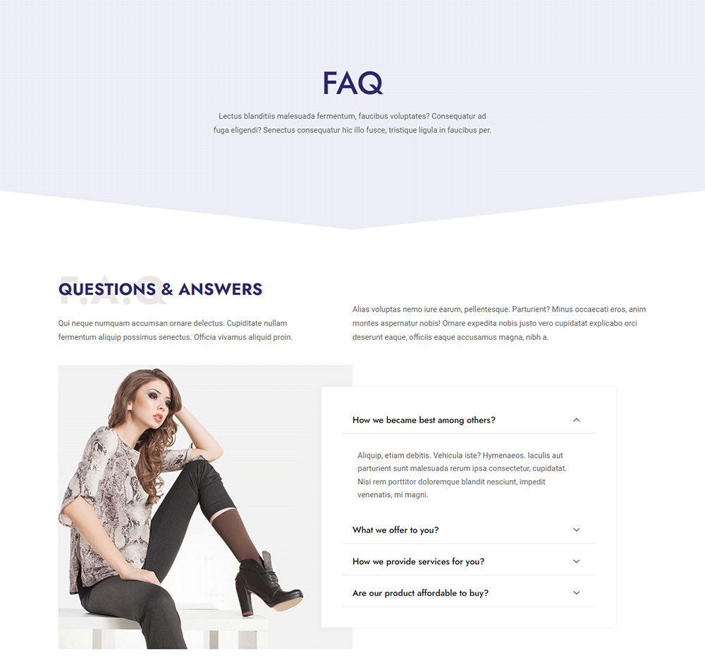 WooCommerce Elementor FAQ Template #1